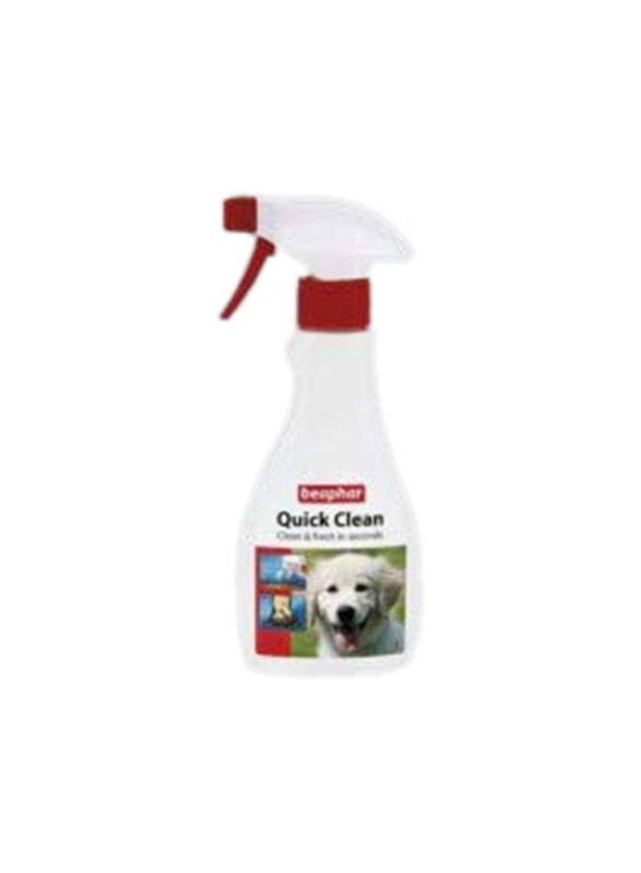 

Generic Beaphar Quick Clean Deodorizer Freshen Fur Remove Dirt Dog Spray, 250ml, White