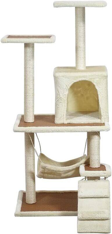 

Majibao Cat tower with Hammock, Scratching Post for cats, Cozy condo, and Top perches, Sturdy cat climbing tree for Indoor cats, Cat activity tree with Climbi