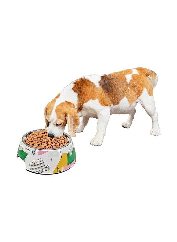 Majibao 17cm Stainless Steel Pet Food or Water Feeder Bowl for Dogs, Large, Multicolour