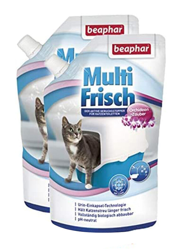 

Generic Beaphar 2-Piece Multi Frisch Floral Scent Deodorizer Reduce Odour Eliminator Odour Killer Cat Litter, 400g, Multicolour