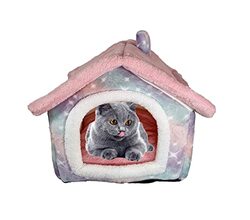 Majibao Cushioned Portable Cat Bed, Pink