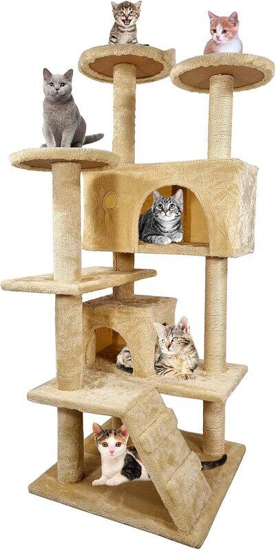 

MAJIBAO Cat Tree, Cat Tower, Cat condo, Cat Play & Climb, Beautiful Strong Design, Scratching Posts, Cat Sleeping and Hiding, Multi Layer, Indoor use, Easy to