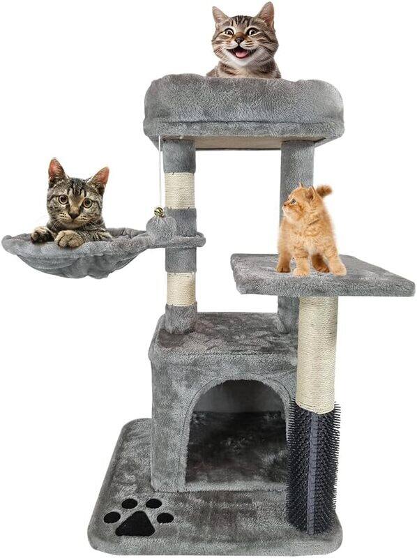 

MAJIBAO Cat tree tower with scratching post and hammock, Grey color cat tree (84cm height ), hammock tree, comfort cat condo, cat paradise, tree house treasur