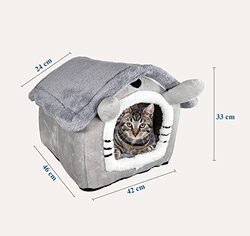 Majibao Comfortable Soft & Warm Cat Bed, Grey