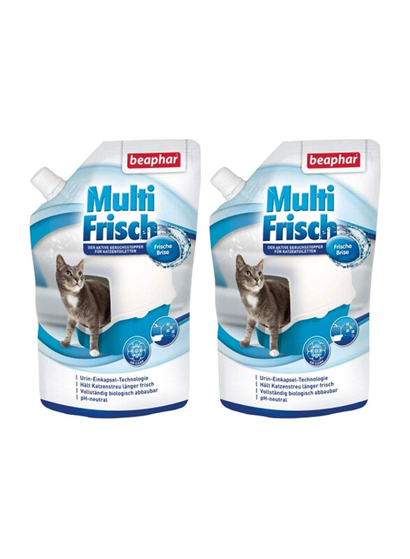 

Generic Beaphar 2-Piece Multi Frisch Odour Killer Ocean Breeze Cat Litter, 400g, Multicolour