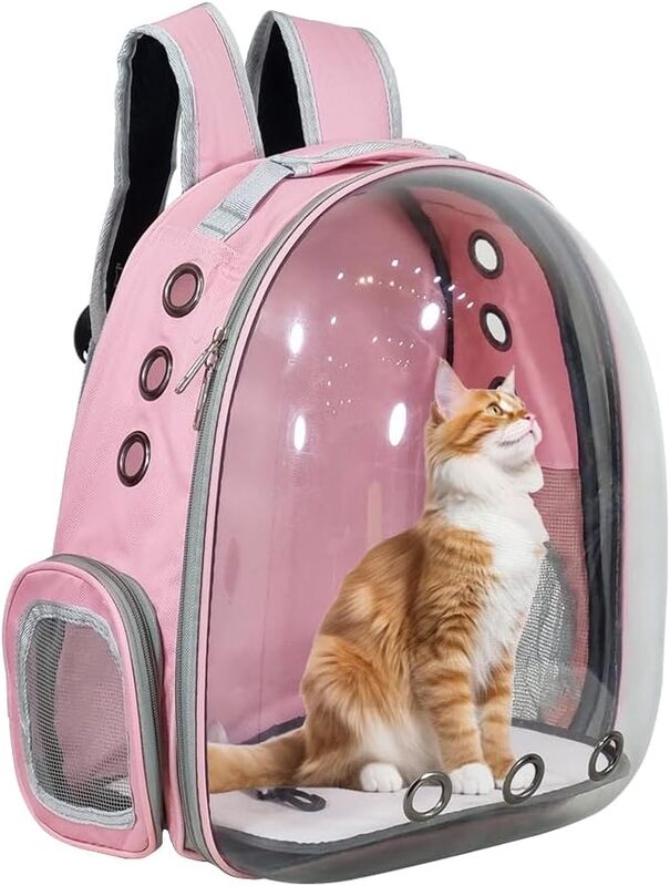 

MAJIBAO Pet backpack, Transparent breathable portable carrying bag, Airline-approved for cats and small dogs, Pet carrier designed for Travel, Hiking, and sho