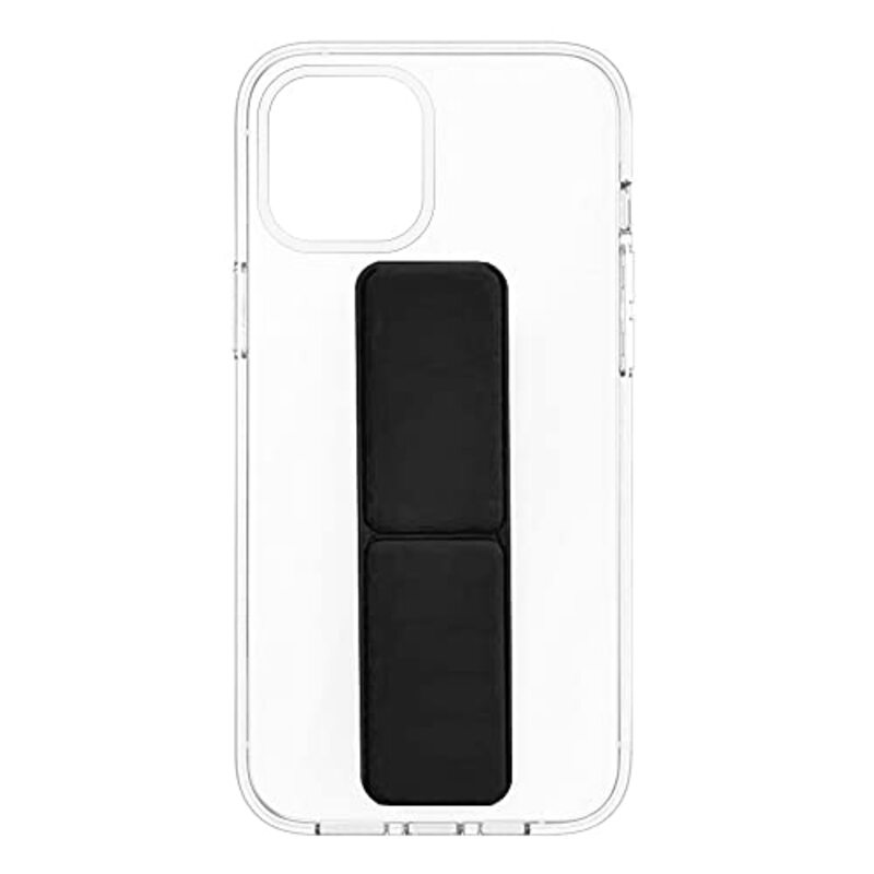 Margoun Apple IPhone 14 Mobile Phone Back Case Cover With Finger Grip Holder, Clear/Black