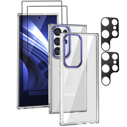 MARGOUN 5 Packs For Samsung Galaxy S23 Ultra Clear Case With 2 Screen Protectors and 2 Camera Lens Protectors/Purple