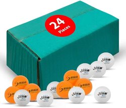 Margoun 40mm 3-Star Ping Pong Table Tennis Balls for Indoor & Outdoor Training, 24 Pieces, Orange/White