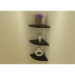 Margoun 3-Tier Storage Shelves Corner Organizer, 25cm, Black