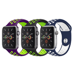 CATANES 3 Pack For Apple Watch 49mm 45mm 44mm 42mm Silicone Sport Band Nike Strap Compatible With iWatch Series Ultra/8/7/SE/6/5/4/3/2/1-N15