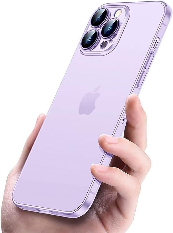 MARGOUN For iPhone 13 Pro Max Case Frosted Translucent Ultra Slim Cover Anti-Slip Camera Lens Protection (13 pro max purple)