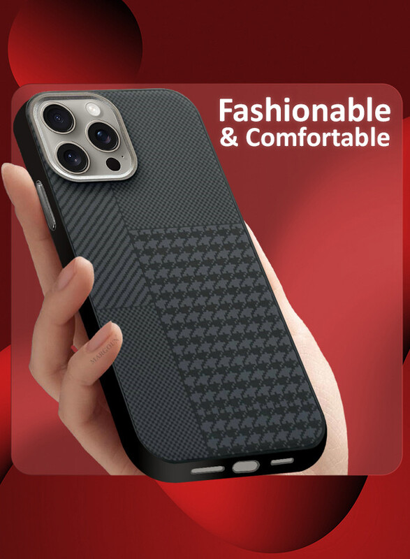 MARGOUN for iPhone 15 Pro Case Cover 2024 New Pattern Aramid Carbon Fiber Phone Case Slim & Light Design