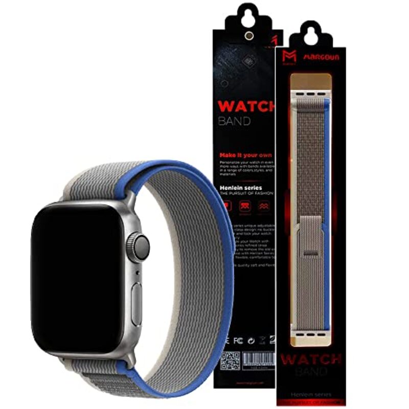 Margoun Trail Loop Band for Apple Watch 49mm/45mm/44mm/42mm, Blue/Grey