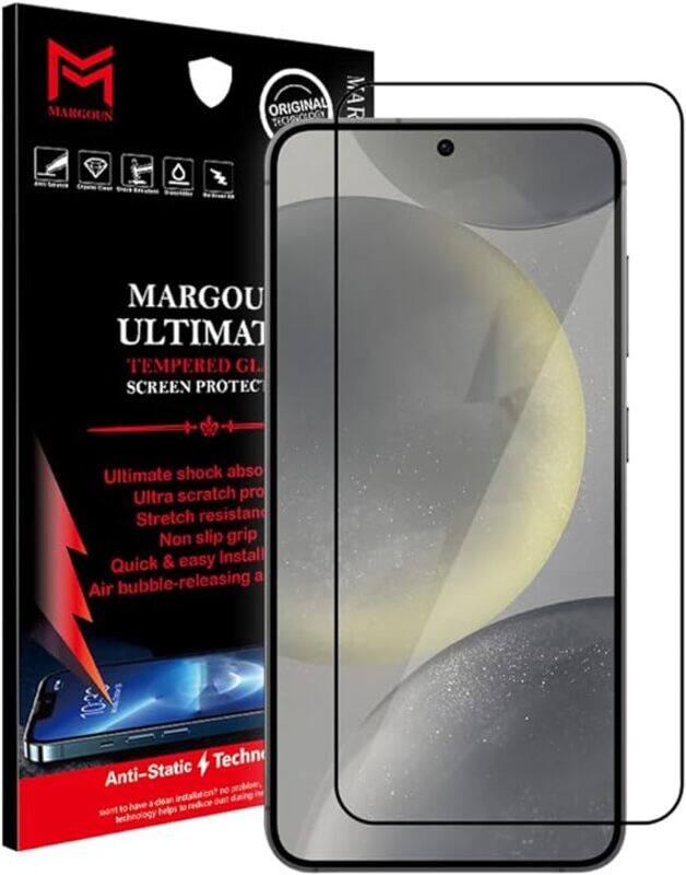 

MARGOUN For Samsung Galaxy S24 Screen Protector Tempered Glass 9H Hardness Anti-Fingerprint Anti-Scratch No Bubble Curved Black Side