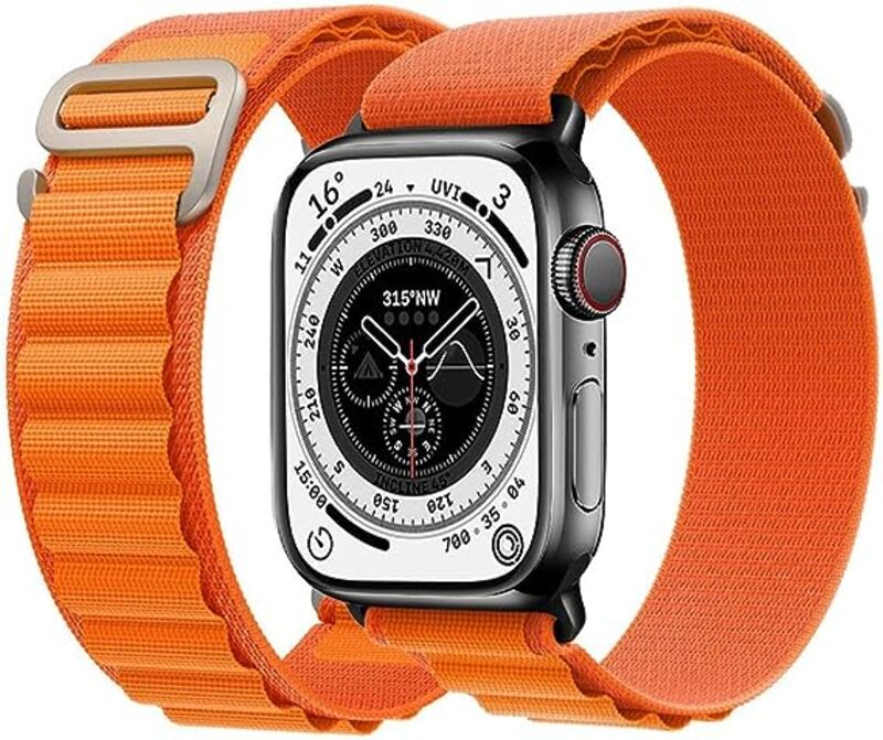 MARGOUN For Apple Watch Band 49mm 45mm 44mm 42mm Alpine Nylon Woven Sport Strap With Microfiber Cleaning Cloth Compatible For iWatch Series 8/7/SE/6/5/4/3/2/1 - B14