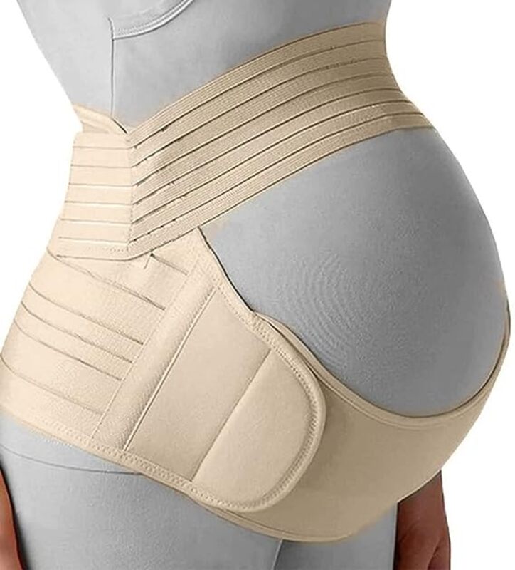 MARGOUN For Postpartum Belly Band 3 in 1 Recovery Belt for Post Pregnancy Post C-Section Support Shapewear After Giving Birth Women Stomach Waist Pelvis Belt-Beige Medium