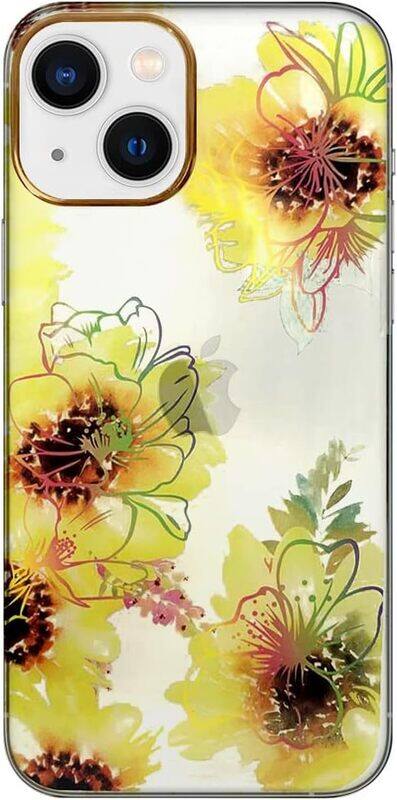 

Margoun Joway For iPhone 13 Floral Clear Case Ultra Slim Shockproof Flower Print Transparent Cover (iphone 13 (Design 3))