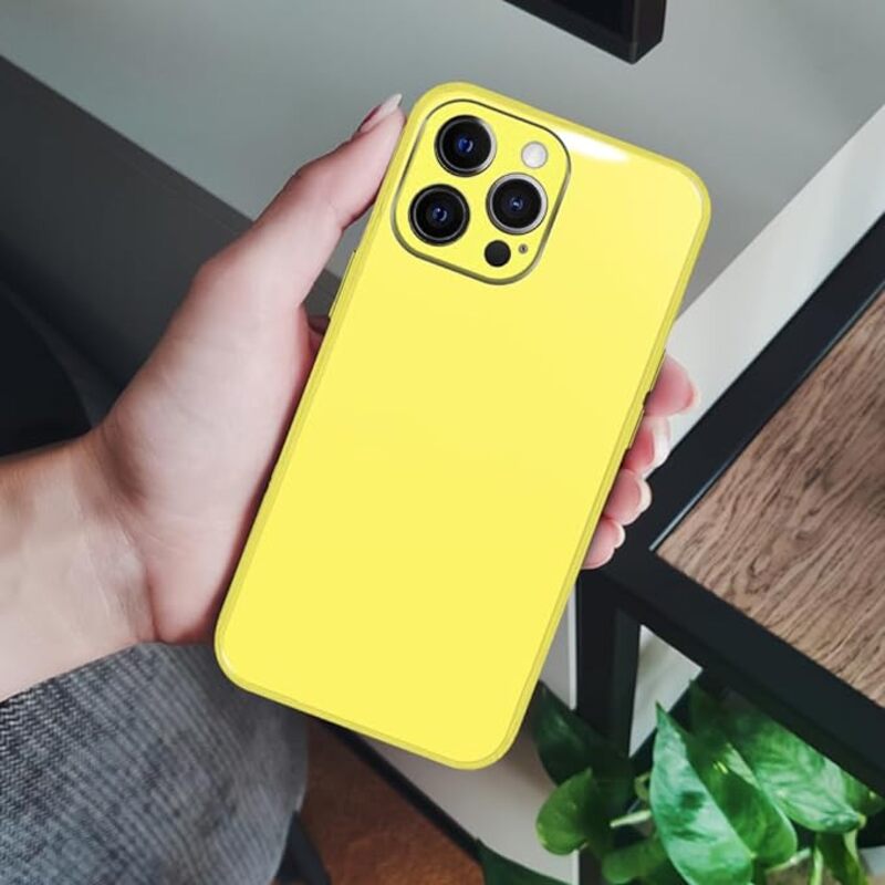 MARGOUN for iPhone 12 Pro Case Cover Electroplated Hard Glossy Case with Camera Protection (iphone 12 Pro, Yellow)