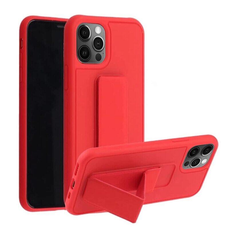 

Margoun Apple iPhone 13 Pro Max Magnetic Multi-Function Shockproof Protective Mobile Phone Case Cover with Finger Grip Holder, Red