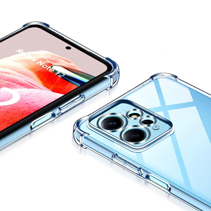 MARGOUN For Xiaomi Redmi Note 12 Case Cover Clear Protective TPU Four Corners Cover Transparent Soft Case