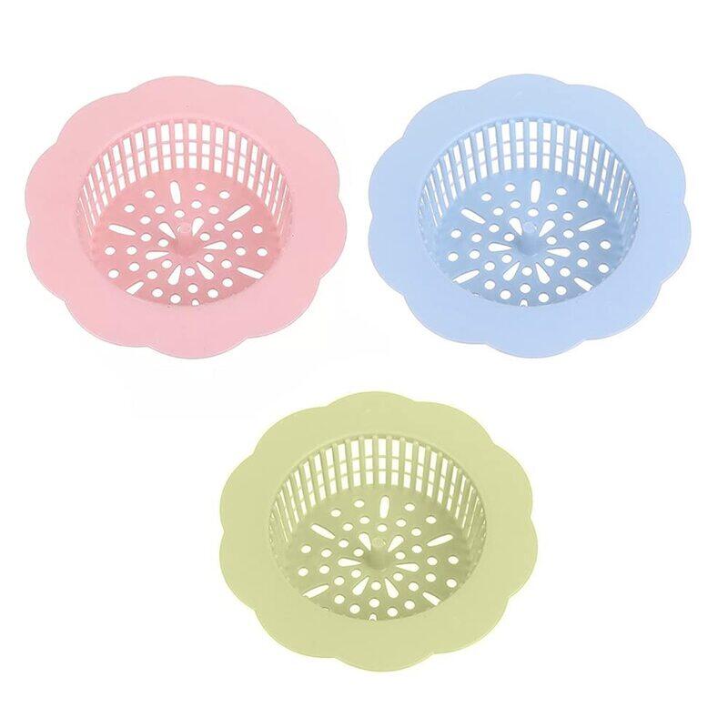 

Margoun 3-Piece Hard Plastic Flower Molded Hair Catcher Strainer for Kitchen, Multicolour