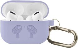 MARGOUN for Airpods Pro Case Protective Silicone Cover with Clip (purple)