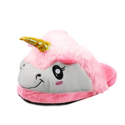 MARGOUN Plush Unicorn Funny Kid Indoor Shoe Slippers - Pink