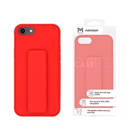 Margoun Apple iPhone 8 Multi-Function Shockproof Protective Two-In-One Finger Grip Holder Mobile Phone Case Cover, Red