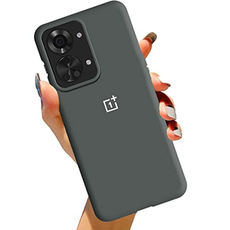 Margoun OnePlus Nord 2T Silicone Soft Flexible Rubber Protective Mobile Phone Case Cover, Dark Grey