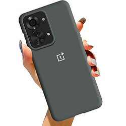 Margoun OnePlus Nord 2T Silicone Soft Flexible Rubber Protective Mobile Phone Case Cover, Dark Grey