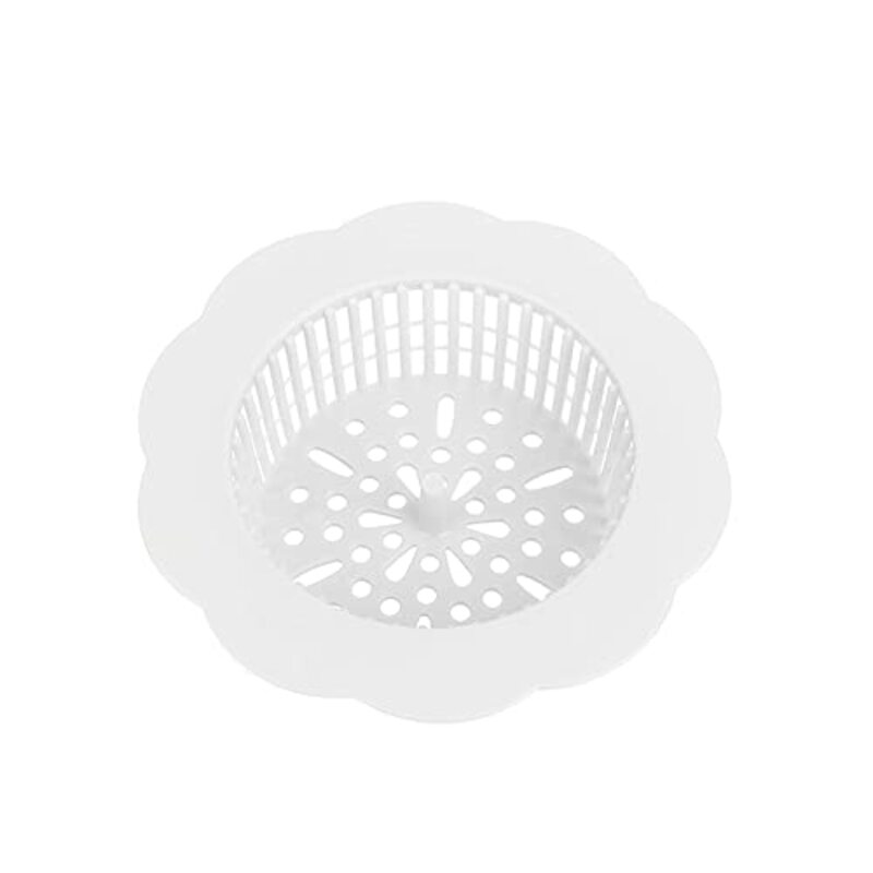 Margoun 2-Piece Hard Plastic Flower Molded Hair Catcher Strainer for Kitchen, Multicolour