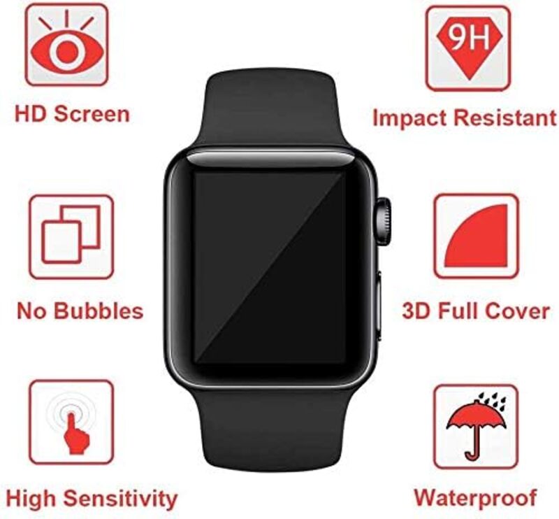 MARGOUN 2 Pack for Apple Watch 42mm Screen Protector Series 1 2 3 Screen Protector, Anti-Scratch Resistant Full Coverage Bubble-Free Screen Film