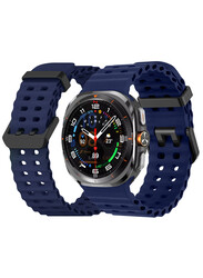 MARGOUN for Samsung Galaxy Watch 7 Ultra 47mm Silicone Band Soft Ocean Silicone Sport Strap Replacement Accessory Dark Blue