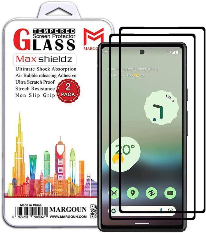 

MARGOUN 2 Pack for Google Pixel 7a Screen Protector Side Black Tempered Glass 9H Hardness Anti Finger-Print