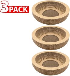 MARGOUN 3 Pack For Cat Scratcher Lounge Cardboard Scratch Pad, Large Cat Scratcher Bowl For Grinding Claws Body Massage Rest Scratch (3 Pack)