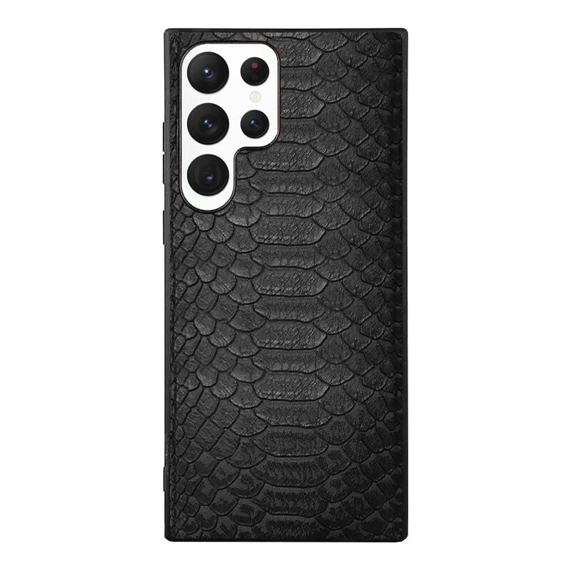 Margoun Samsung Galaxy S23 Ultra Faux Leather Mobile Phone Back Case Cover, Black
