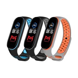 Margoun Silicone Replacement Watch Band for Xiaomi Mi Band 6/Mi Band 5, 3 Pieces, Multicolour