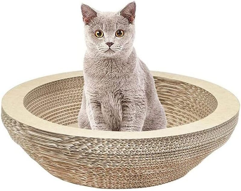 MARGOUN 4 Pack For Cat Scratcher Lounge Cardboard Scratch Pad, Large Cat Scratcher Bowl For Grinding Claws Body Massage Rest Scratch (4 Pack)