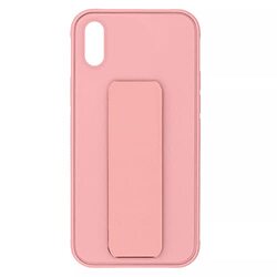 Margoun Apple iPhone XS Max Multi-Function Shockproof Protective Two-In-One Finger Grip Holder Mobile Phone Case Cover, Light Pink