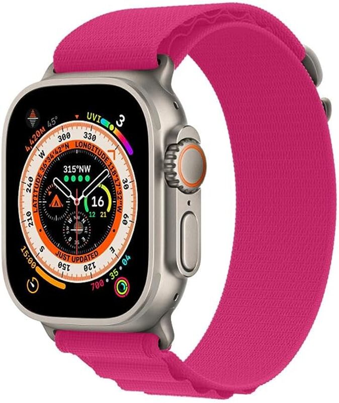 MARGOUN For Apple Watch Band 49mm 45mm 44mm 42mm Alpine Nylon Woven Sport Strap With Microfiber Cleaning Cloth Compatible For iWatch Series 8/7/SE/6/5/4/3/2/1 - B16