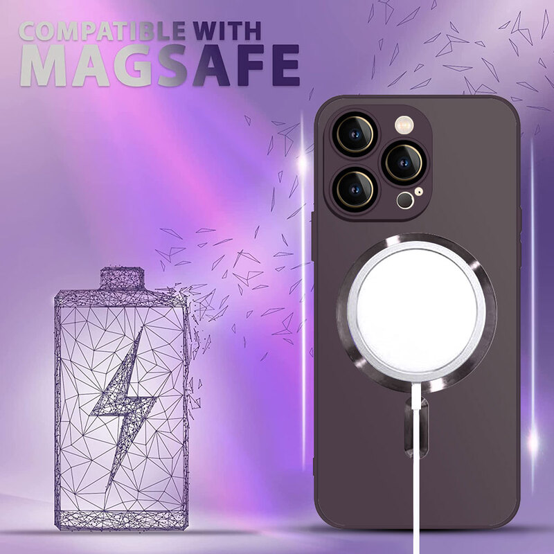 MARGOUN for iphone 14 Pro Max Case and Cover With MagSafe Built-in High-Grade TPU Material Purple