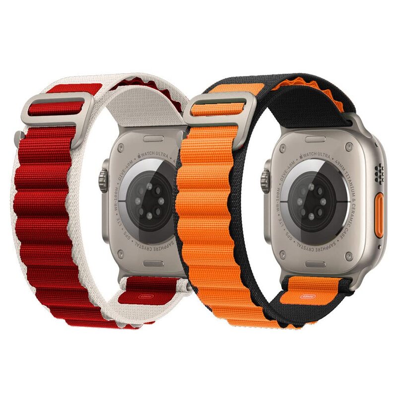 Margoun Alpine Loop Band for Apple Watch 42mm/44mm/45mm/49mm, Red/Orange