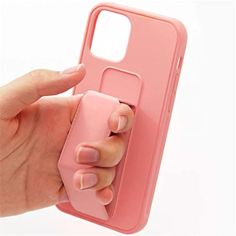 Margoun Apple iPhone XS Max Multi-Function Shockproof Protective Two-In-One Finger Grip Holder Mobile Phone Case Cover, Light Pink