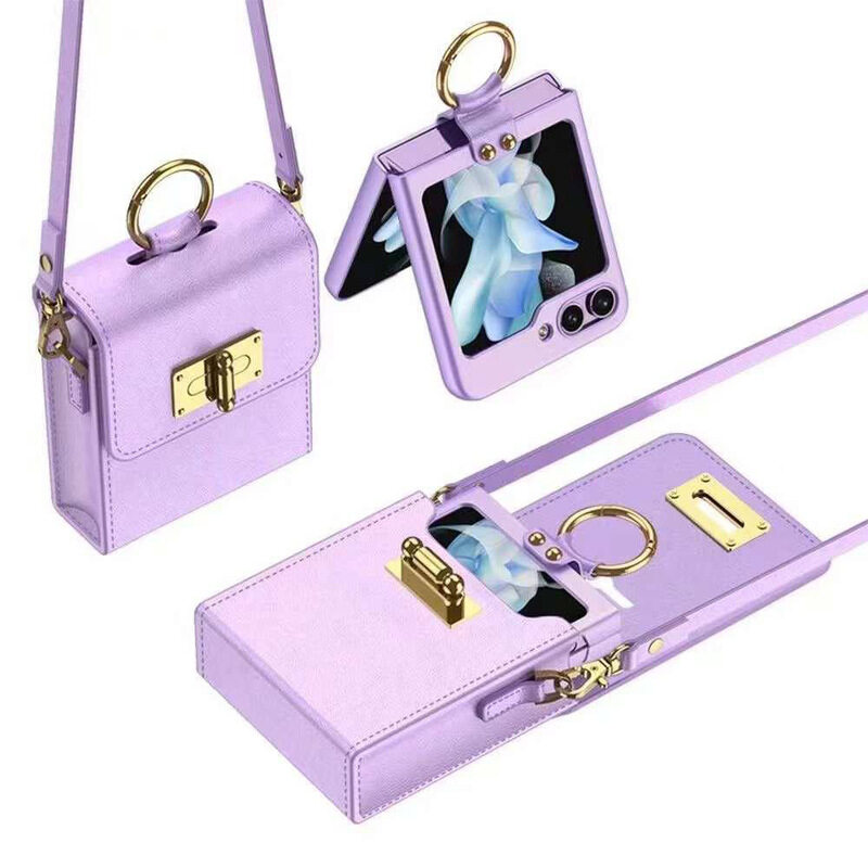 

Not Applicable MARGOUN For Samsung Galaxy Z Flip 5 Case with Ring Bag Style Flip Phone Mini Backpack Perfect for Women/Purple