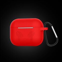 MARGOUN for Airpods 3 Case Cover Silicone with Clip, Airpods 3 Case 2021 3rd Generation (red)