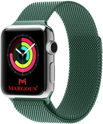 Margoun Stainless Steel Magnetic Band for Apple Watch 49mm/45mm/44mm/42mm, 2 Piece, Dark Green/Green