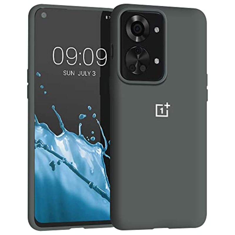 Margoun OnePlus Nord 2T Silicone Soft Flexible Rubber Protective Mobile Phone Case Cover, Dark Grey