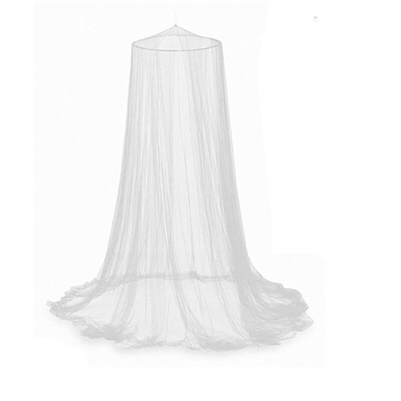 Round Hoop Bed Canopy Mosquito Net, White