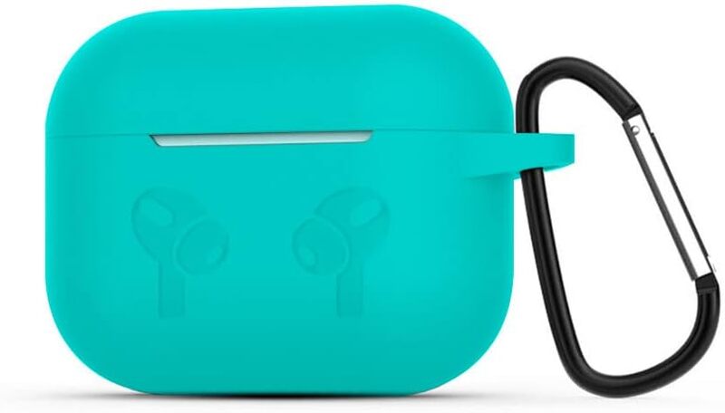 MARGOUN for Airpods 3 Case Cover Silicone with Clip, Airpods 3 Case 2021 3rd Generation (aqua)